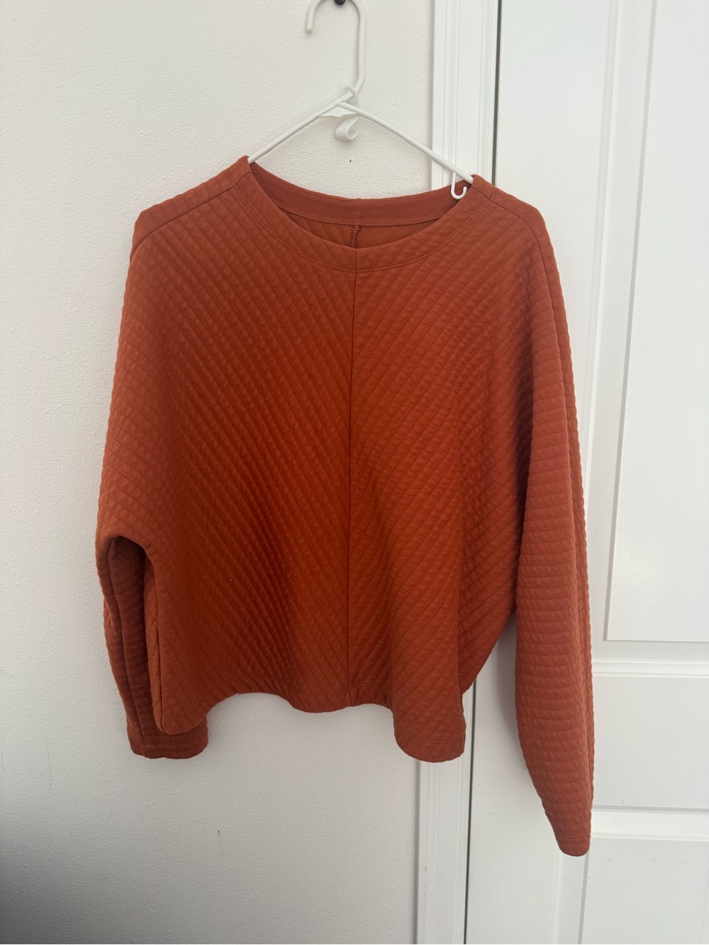 A New Day Rust Orange Lightweight Quilted Pullover Top Large